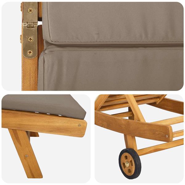 Grote foto vidaxl ligstoel bruin en taupe polyester tuin en terras tuinmeubelen