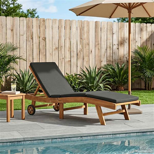 Grote foto vidaxl ligstoel bruin en donkergrijs polyester tuin en terras tuinmeubelen