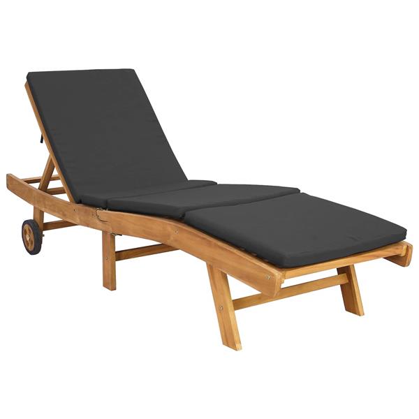 Grote foto vidaxl ligstoel bruin en donkergrijs polyester tuin en terras tuinmeubelen