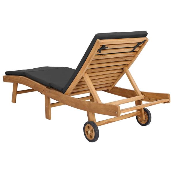 Grote foto vidaxl ligstoel bruin en donkergrijs polyester tuin en terras tuinmeubelen