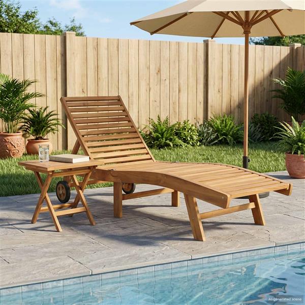 Grote foto vidaxl ligstoel 2 pcs bruin massief teakhout tuin en terras tuinmeubelen