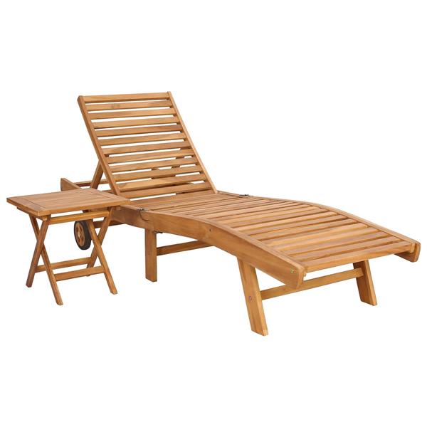 Grote foto vidaxl ligstoel 2 pcs bruin massief teakhout tuin en terras tuinmeubelen