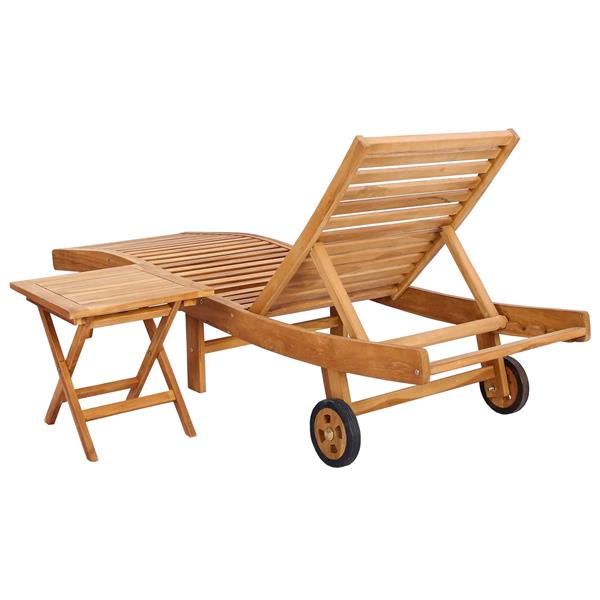 Grote foto vidaxl ligstoel 2 pcs bruin massief teakhout tuin en terras tuinmeubelen