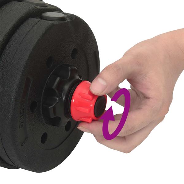 Grote foto vidaxl 2 in 1 halter barbell set 30 kg zwart en rood sport en fitness fitness