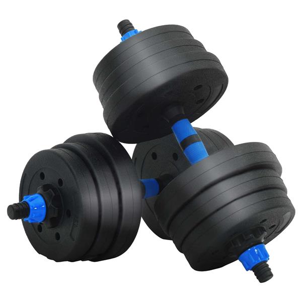 Grote foto vidaxl 2 in 1 halter barbell set 20 kg zwart en blauw sport en fitness fitness
