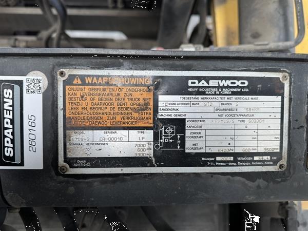 Grote foto daewoo schep truck 7 tons lpg heftruck met vorkversteller agrarisch heftrucks