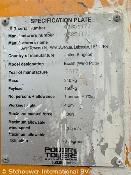 Grote foto jlg ecolift power tower eco lift doe het zelf en verbouw hoogwerkers