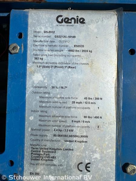 Grote foto genie gs2032 hoogwerker schaarhoogwerker gs 2032 doe het zelf en verbouw hoogwerkers
