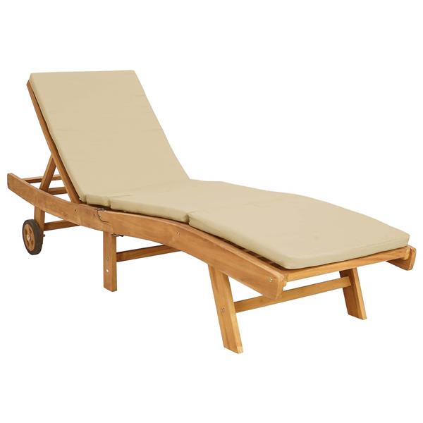 Grote foto vidaxl ligstoel bruin en beige polyester tuin en terras tuinmeubelen