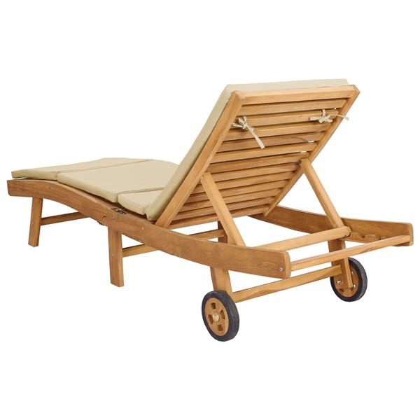 Grote foto vidaxl ligstoel bruin en beige polyester tuin en terras tuinmeubelen