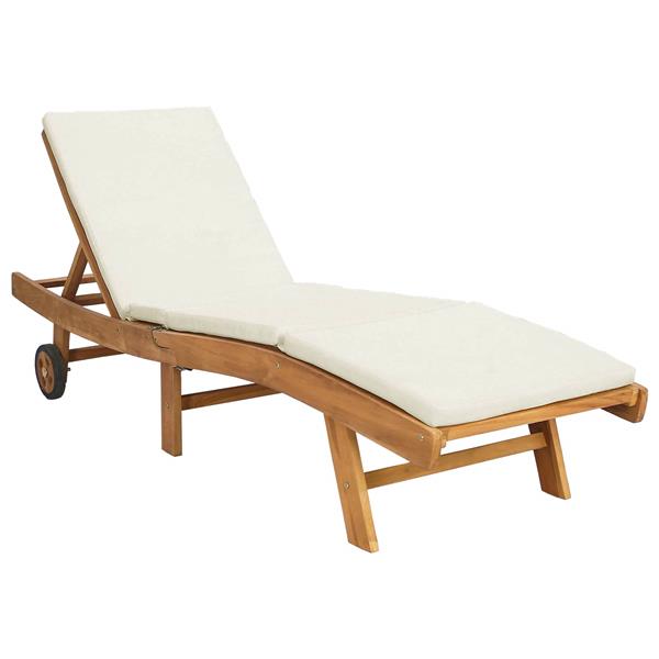 Grote foto vidaxl ligstoel bruin en cr mekleurig polyester tuin en terras tuinmeubelen