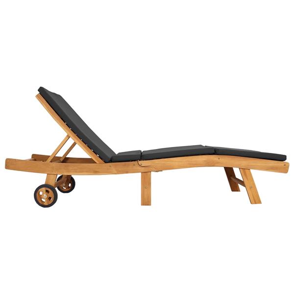 Grote foto vidaxl ligstoel bruin en donkergrijs polyester tuin en terras tuinmeubelen