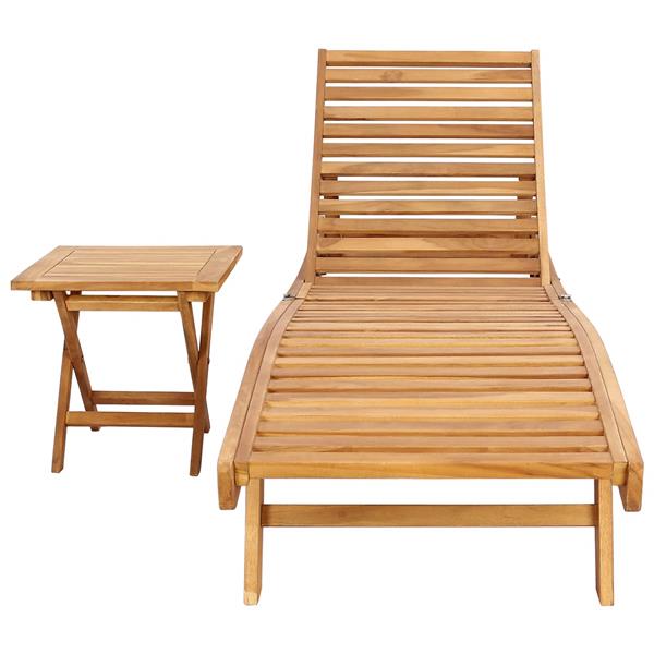 Grote foto vidaxl ligstoel 2 pcs bruin massief teakhout tuin en terras tuinmeubelen