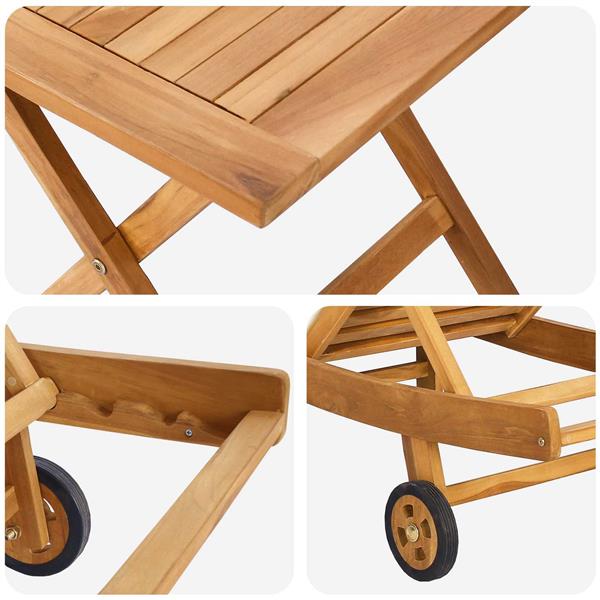 Grote foto vidaxl ligstoel 2 pcs bruin massief teakhout tuin en terras tuinmeubelen