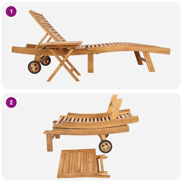 Grote foto vidaxl ligstoel 2 pcs bruin massief teakhout tuin en terras tuinmeubelen