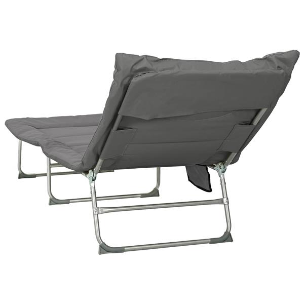 Grote foto vidaxl opvouwbare zonnebed met kussen antracietkleurig tuin en terras tuinmeubelen