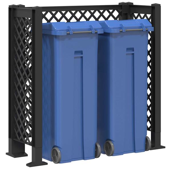 Grote foto vidaxl vuilnisbak trellis antracietkleurig 123 x 47 x 114 cm pp tuin en terras overige tuin en terras