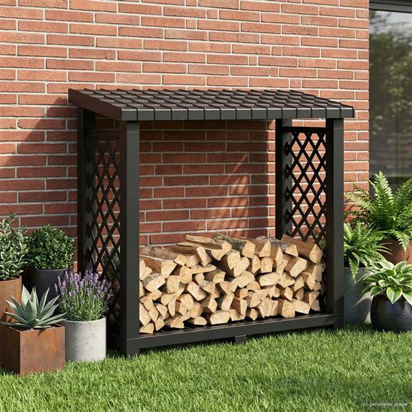 Grote foto vidaxl brandhoutrek antracietkleurig 114 x 46 x 101 cm pp tuin en terras overige tuin en terras