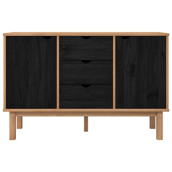 Grote foto vidaxl dressoir otta zwart 113 5 x 43 x 73 cm massief grenenhout huis en inrichting overige