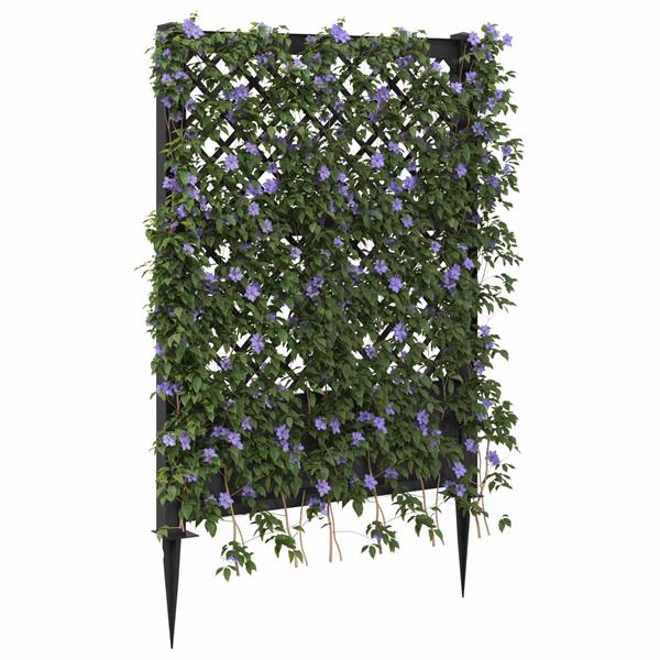 Grote foto vidaxl trellis met spike antracietkleurig 99 x 6 x 165 cm pp tuin en terras overige tuin en terras