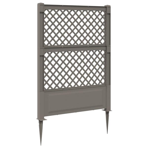 Grote foto vidaxl trellis met spike grijs 99 x 6 x 165 cm pp tuin en terras overige tuin en terras