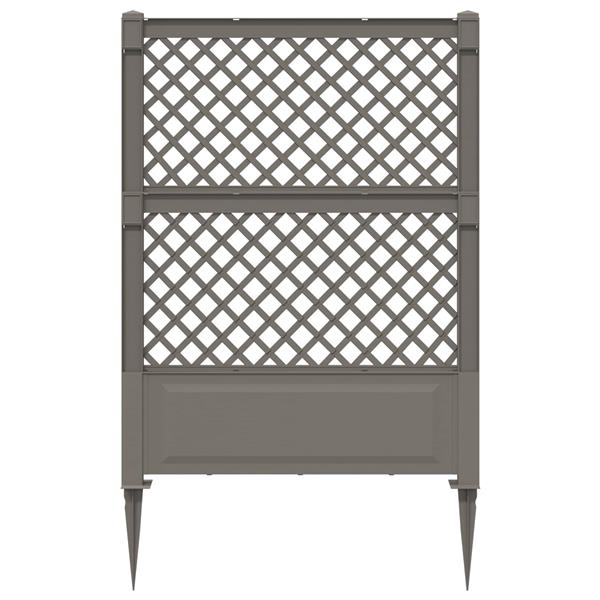 Grote foto vidaxl trellis met spike grijs 99 x 6 x 165 cm pp tuin en terras overige tuin en terras