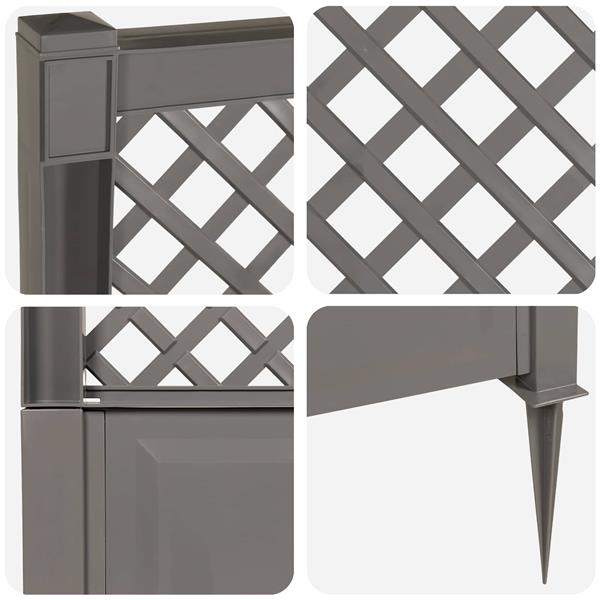 Grote foto vidaxl trellis met spike grijs 99 x 6 x 165 cm pp tuin en terras overige tuin en terras