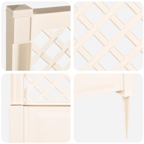 Grote foto vidaxl trellis met spike wit 99 x 6 x 165 cm pp tuin en terras overige tuin en terras