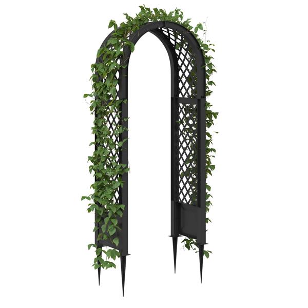 Grote foto vidaxl rozenboog met stekels antracietkleurig 97 x 43 x 218 cm pp tuin en terras overige tuin en terras
