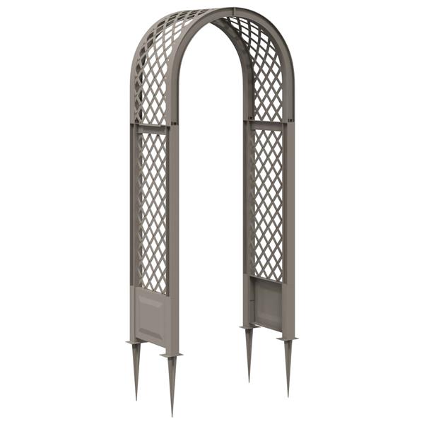 Grote foto vidaxl rozenboog met stekels grijs 97 x 43 x 218 cm pp tuin en terras overige tuin en terras