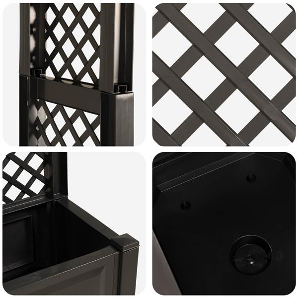 Grote foto vidaxl rozenboog met planter antracietkleurig 168 5 x 43 x 207 cm pp tuin en terras overige tuin en terras
