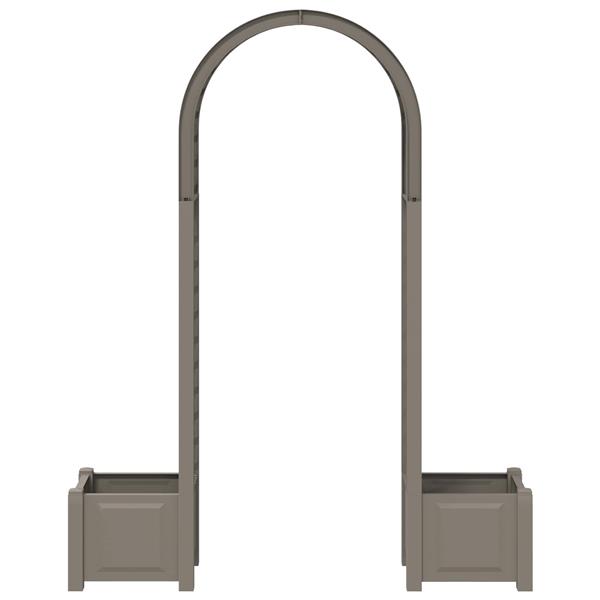 Grote foto vidaxl rozenboog met planter grijs 168 5 x 43 x 207 cm pp tuin en terras overige tuin en terras