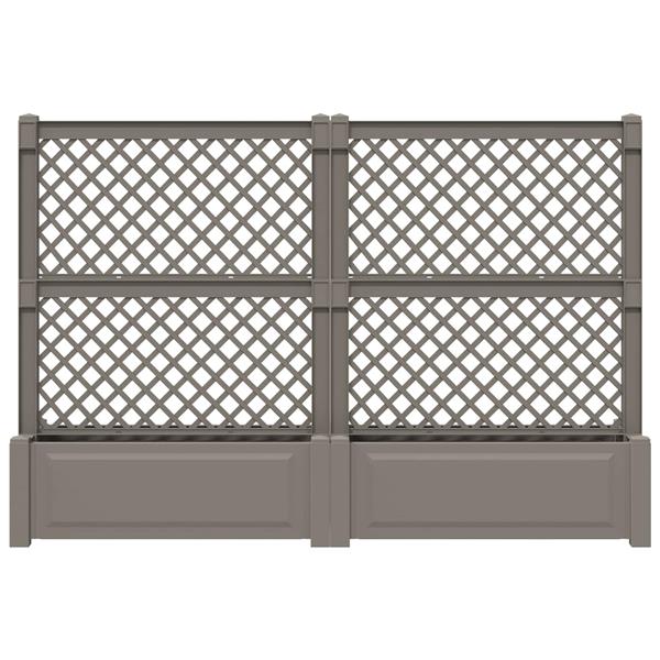 Grote foto vidaxl grote planter met trellis 2 pcs grijs 200 x 43 x 133 5 cm pp tuin en terras overige tuin en terras