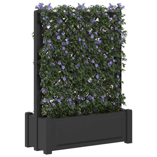 Grote foto vidaxl grote planter met trellis antracietkleurig 99 5 x 43 x 133 5 pp tuin en terras overige tuin en terras