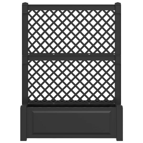 Grote foto vidaxl grote planter met trellis antracietkleurig 99 5 x 43 x 133 5 pp tuin en terras overige tuin en terras