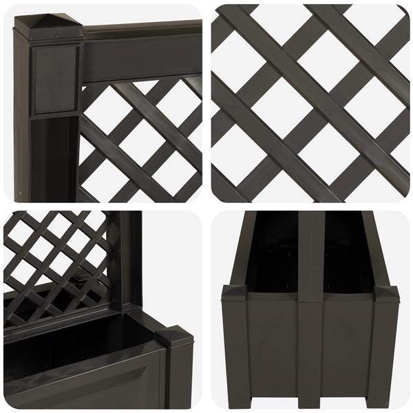 Grote foto vidaxl grote planter met trellis antracietkleurig 99 5 x 43 x 133 5 pp tuin en terras overige tuin en terras