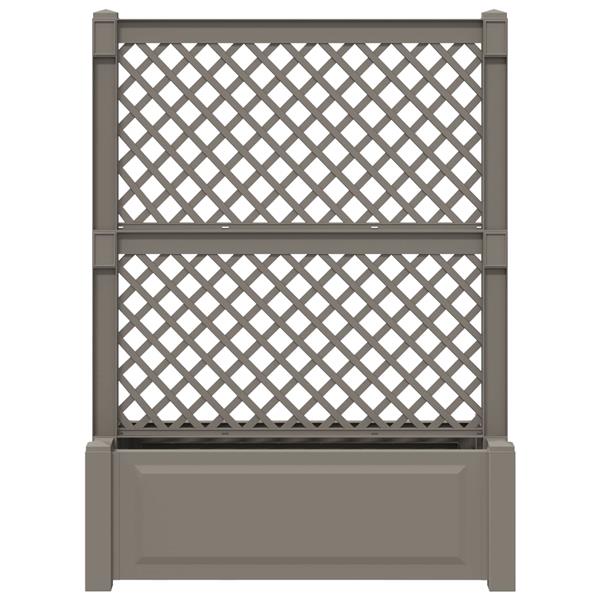 Grote foto vidaxl grote planter met trellis grijs 99 5 x 43 x 133 5 pp tuin en terras overige tuin en terras