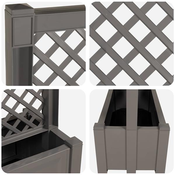 Grote foto vidaxl grote planter met trellis grijs 99 5 x 43 x 133 5 pp tuin en terras overige tuin en terras