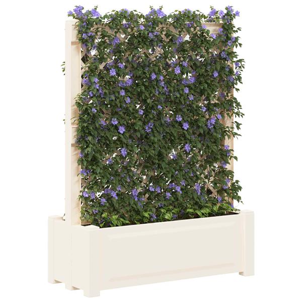 Grote foto vidaxl grote planter met trellis wit 99 5 x 43 x 133 5 pp tuin en terras overige tuin en terras