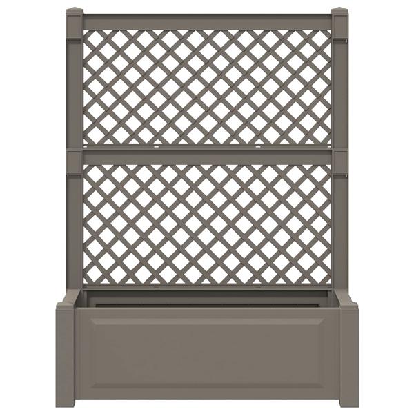 Grote foto vidaxl grote plantenbak met trellis grijs 99 5 x 43 x 133 5 cm pp tuin en terras overige tuin en terras