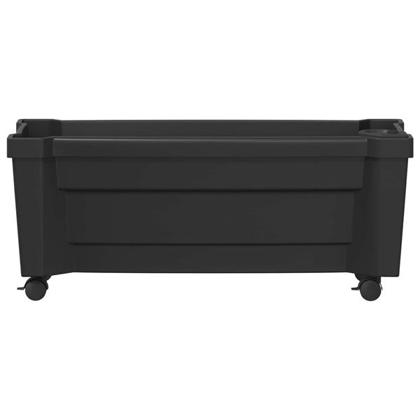Grote foto vidaxl calypso plantenbak met wielen antracietkleurig 79 x 35 x 33 cm tuin en terras overige tuin en terras