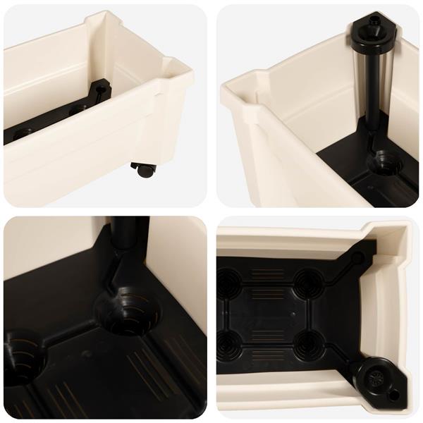 Grote foto vidaxl calypso plantenbak met wielen wit 79 x 35 x 33 cm pp tuin en terras overige tuin en terras