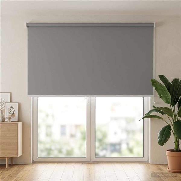 Grote foto vidaxl rolgordijn uv bescherming lichtgrijs 160 x 230 cm polyester huis en inrichting gordijnen en lamellen