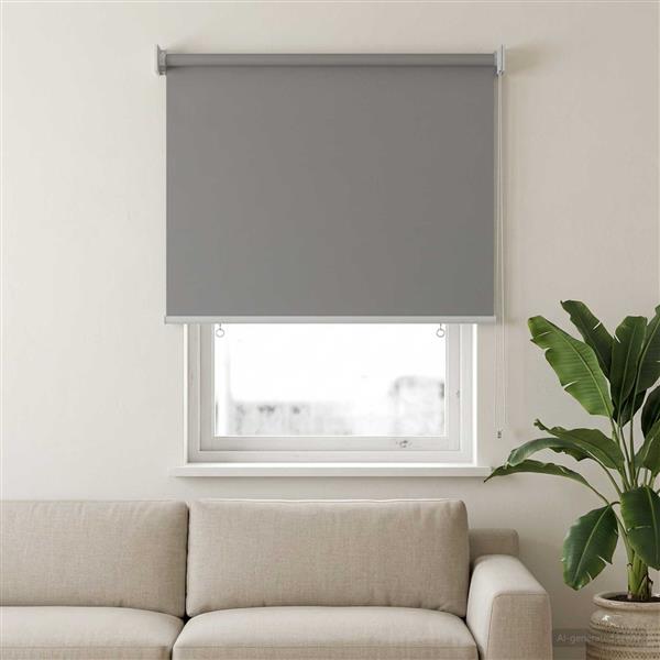 Grote foto vidaxl rolgordijn uv bescherming lichtgrijs 100 x 140 cm polyester huis en inrichting gordijnen en lamellen