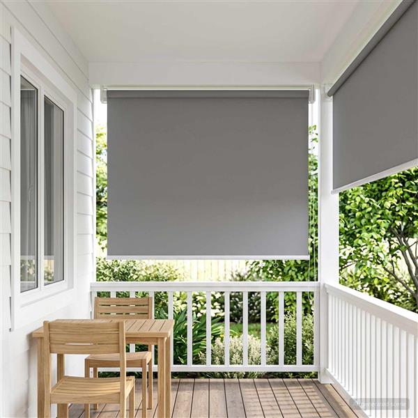 Grote foto vidaxl rolgordijn uv bescherming lichtgrijs 60 x 140 cm polyester huis en inrichting gordijnen en lamellen