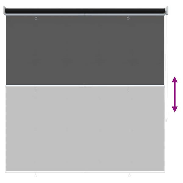 Grote foto vidaxl rolgordijn uv bescherming zwart 120 x 230 cm polyester huis en inrichting gordijnen en lamellen