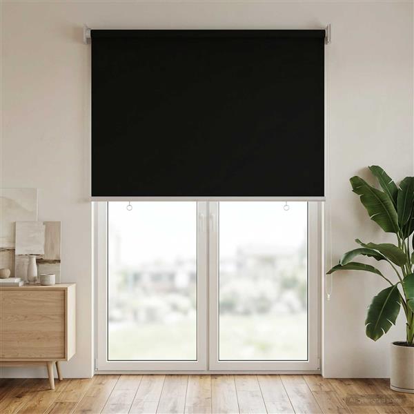 Grote foto vidaxl rolgordijn uv bescherming zwart 80 x 230 cm polyester huis en inrichting gordijnen en lamellen