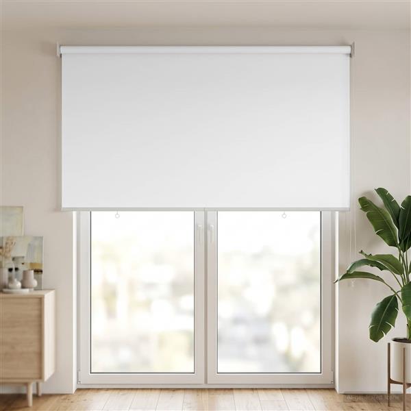 Grote foto vidaxl rolgordijn uv bescherming wit 100 x 230 cm polyester huis en inrichting gordijnen en lamellen