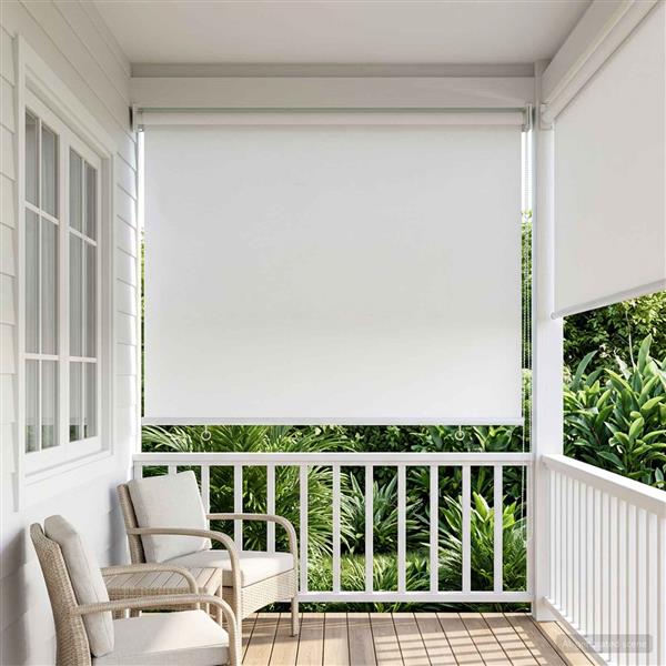Grote foto vidaxl rolgordijn uv bescherming wit 80 x 230 cm polyester huis en inrichting gordijnen en lamellen