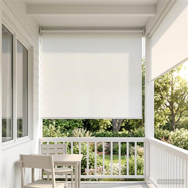 Grote foto vidaxl rolgordijn uv bescherming wit 140 x 140 cm polyester huis en inrichting gordijnen en lamellen